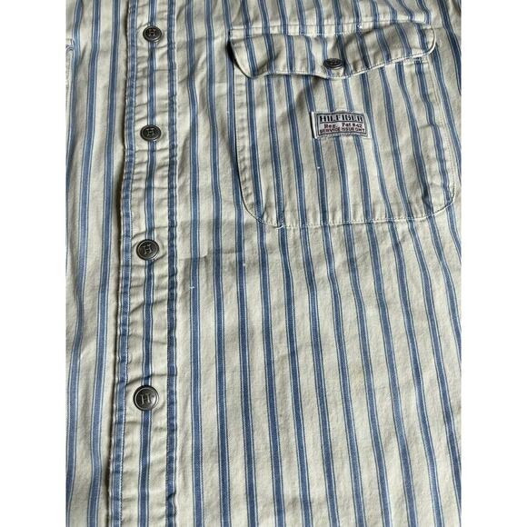 Vintage TOMMY HILFIGER Shirt Mens Railroad Service Issued Metal Snap Size Medium - Picture 5 of 7